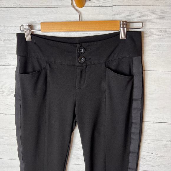 Cabi Pants Womens Size 4 Black Tuxedo Stripe Stretch Knit Ponte Style Pockets - Picture 6 of 15